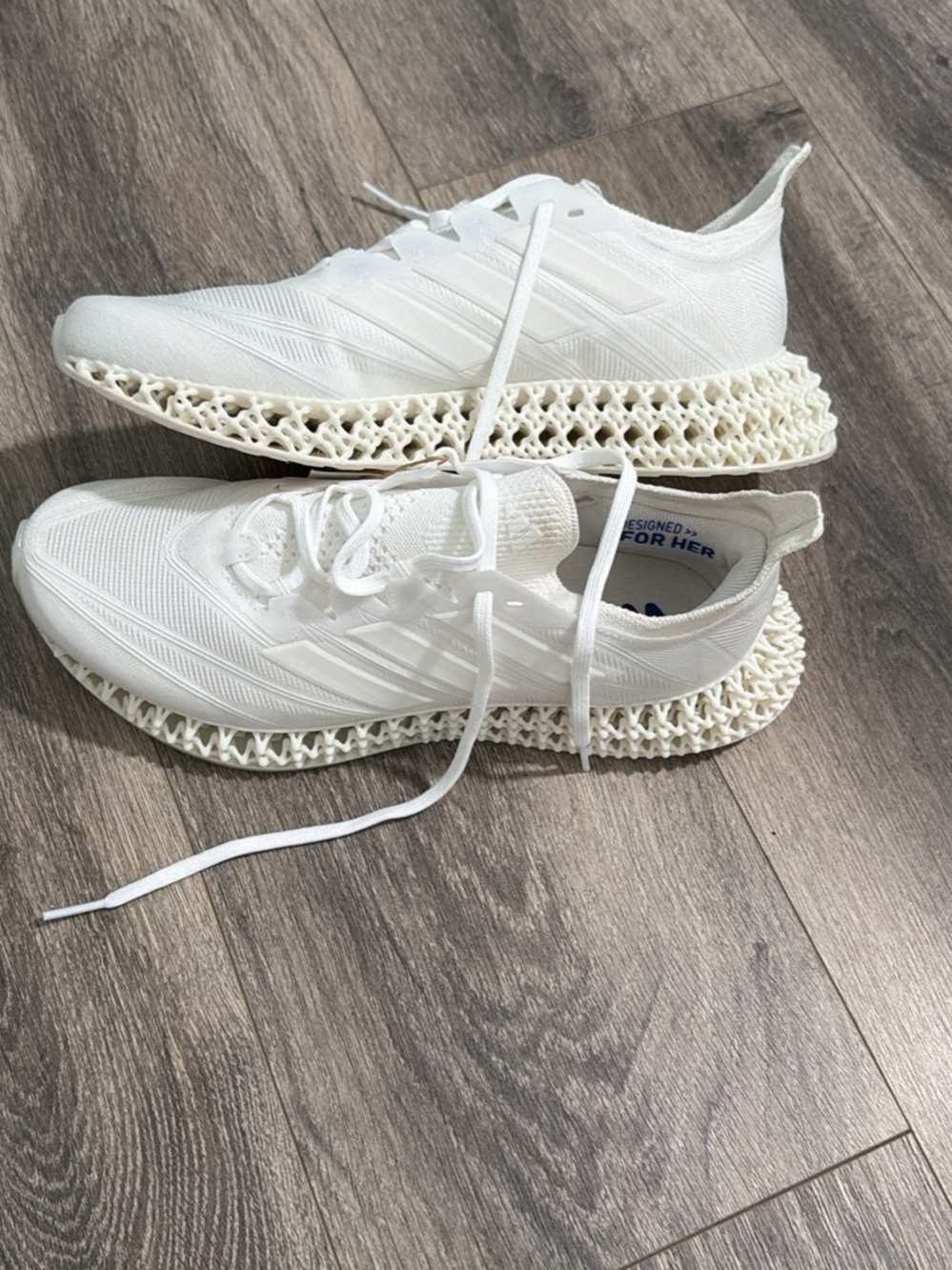 adidas Women’s White Knit 4D Lattice Sole Sneakers